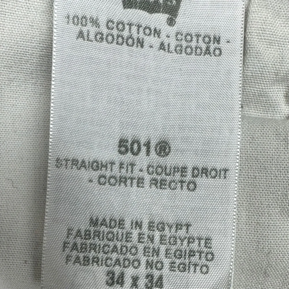 Levi's 501‎ Jeans Mens 34x34 (fits 32x31.5) Straight Fit Button Fly Smart Casual